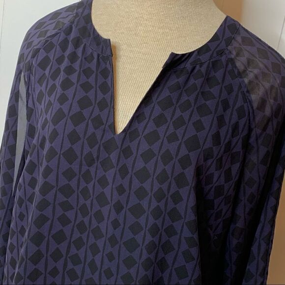 CAbi Style 3102 Harlequin Purple Black Diamond Print Shift Tunic Shirt Dress Med - Picture 8 of 9